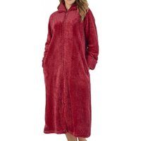 zipped waffle fleece dressing gown