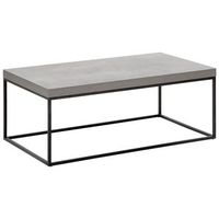 mesa de centro gris claro negro 100 x 60 cm efecto cemento base de metal dorris