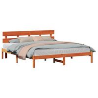 estructura de cama marron 180 x 200 cm madera maciza de pino vidaxl