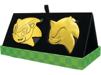 figura - fanattik sonic the hedgehog 35th anniversary limited edition then  now medallion set