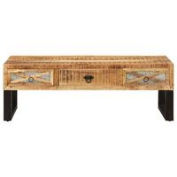 mesa de centro de madera maciza de mango 110x50x38 cm