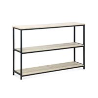 estanteria metal negro y tablero imitacion madera 3 estantes