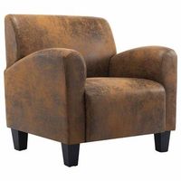 sillon de salon  silla  sillon de cuero de ante artificial marron