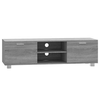 Mueble De Tv Madera Contrachapada Gris Sonoma 140x40,5x35 Cm Vidaxl