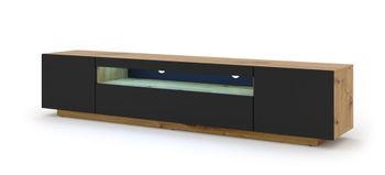 Mueble para TV efecto madera Crema y Negro LED
