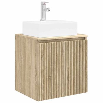 Vanidad Con Lavabo De Pared Roble Sonoma 49,5 X 41 X 62,5 Cm Vidaxl