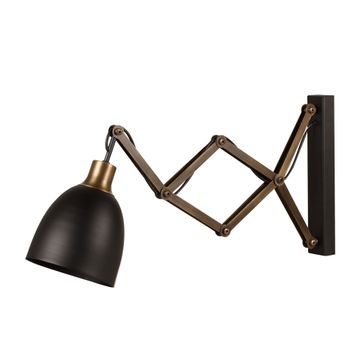 Lámpara De Pared Sivani-mr-725 Vintage Negro Metal 15x(35 - 62)x30 Cm