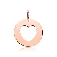 colgante corazon plata 925 chapado en oro rosa
