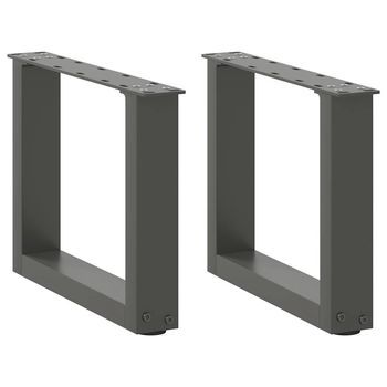 Patas Para Mesa De Centro En Forma De U (2 Unidades), Antracita, 40 X (30-31) Cm, Acero Vidaxl