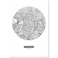 panorama carton pluma mapa circulo de madrid 70 x 100 cm  impreso en carton pluma de alta calidad  cuadros decoracion salon  cuadros para