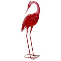 figura decoracion de metal roja 28x18x78h cm