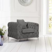 amara grey linen armchair
