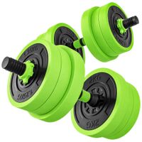 sportnow kit de gimnasio 4 en 1 mancuernas kettlebell barra de pesas para entrenamiento de fuerza en hogar gimnasio oficina verde   aosom espana