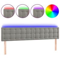 cabecero accesorio para dormir dormitorio mueble led 160 x 5 x 7888 cm tela terciopelo gris claro tdl0201363