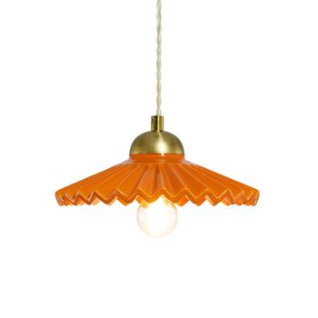 Lámpara de techo de cerámica y metal naranja