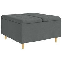 ottoman con almacenamiento gris oscuro 80 x 80 x 45 cm tela vidaxl