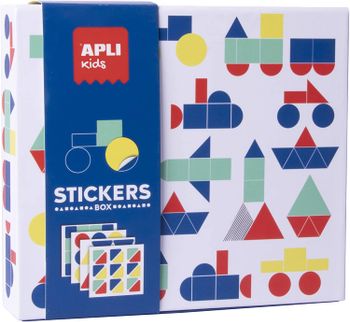 Apli Kids Stickers Box 18359 - Juego de gomets geométricos, temática vehículos