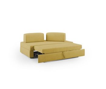 Liberty sofá con puff extraíble y respaldo desmontable en tela impermeable 180 cm amarillo