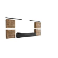 conjunto de muebles de diseno para sala switch iv colores roble y gris acabados en roble fresado y gris brillante
