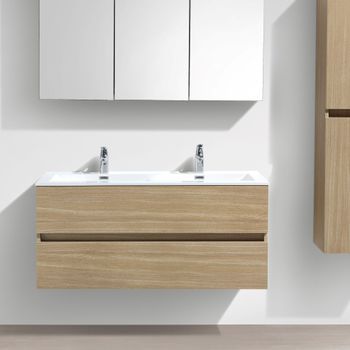 Mueble Lavabo + Lavabo 120cm Montado Siena Roble Claro