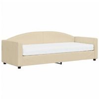 cama individual  cama para adultos  sofa cama con colchon tela crema 80x200 cm