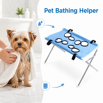 Soporte Plegable para Bañar Mascotas, Mesa de Secado y Aseo para Perros y Gatos, Malla Transpirable, Ayuda para Bañar Mascotas Pequeñas