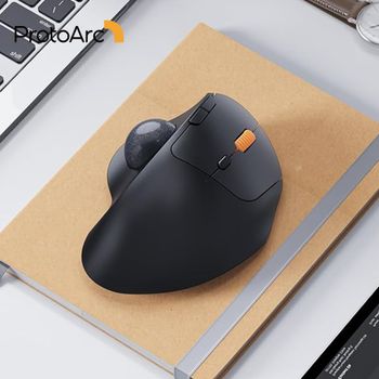ProtoArc EM04 Trackball Mouse inalámbrico recargable ergonómico Vertical Bluetooth ratones para ordenador PC iPad Mac Windows Android