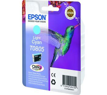 EPSON T0805 Hummingbird Light Cyan Ink Cartridge, Cyan