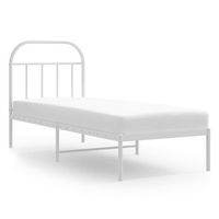cama individual  cama para adultos  estructura cama sin colchon con cabecero metal blanco 75x190 cm