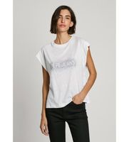 pepe jeans para mujer pl506031 camiseta raya blanco l casual algodon manga corta sostenible
