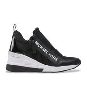 michael kors para mujer 43s2wifs1d zapatillas willis wedge trainer negro 40 5 a 8cm cremallera casual