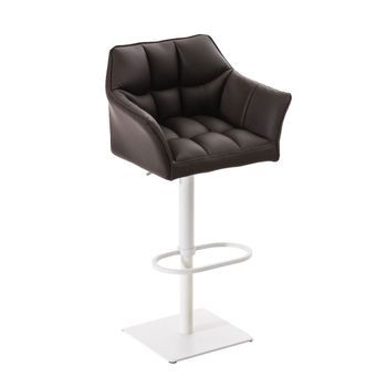 Taburete De Bar Damaso Con Tapizado De Polipiel Simil Cuero Marrón 45x64x88 Cm Clp