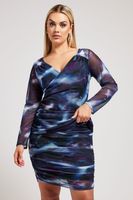 yours london top cruzado morado estampado  mujer curvy y tallas grandes yours london