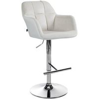 taburete de bar natoma en terciopelo crema 59x57x97 cm clp