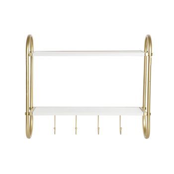 Perchero Pared Metal Mdf 50x15x43 Dorado