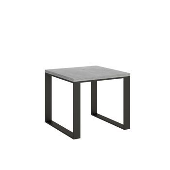 Mesa Tipo Libro 90x90/180 Cm Tecno Libra Cemento Estructura Antracita