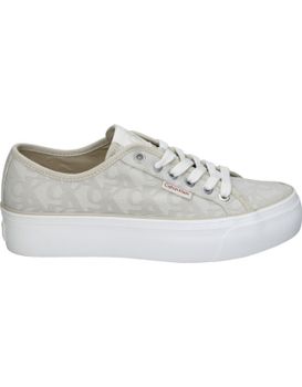 Zapatillas Con Plataforma Para Mujer Calvin Klein Jacquard W019650ga Beige 40