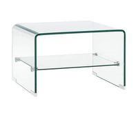 mesa de cafe - mesa de centro de vidrio templado transparente 50x45x33 cm