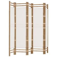 biombo plegable de 5 paneles bambu y lona 200 cm vidaxl