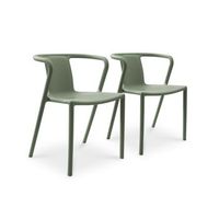 conjunto de 2 sillones de jardin apilables polipropileno