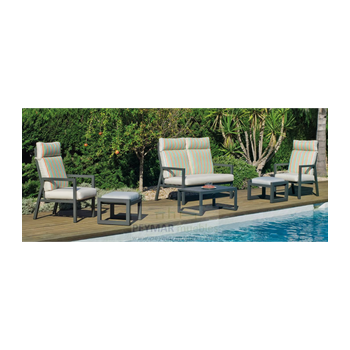 Conjunto Terraza Jardín Aluminio Con Sofá Y Mesa De Centro