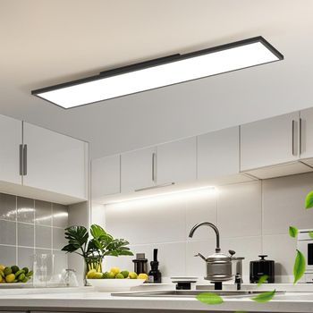 Lámpara De Techo Led Negra Regulable Con Control Remoto Para Sala De Estar Y Oficina Zmh