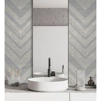 papel pintado vinilico geometrico zigzag gris con textura en relieve - enzo spike 681656 de gaulan - rollo de 10 m x 106 m