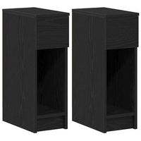 mesillas de noche con cajon 2 uds roble negro 20x36x60 cm vidaxl