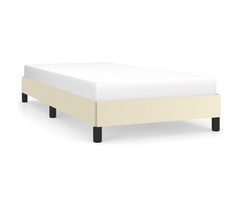 Estructura de cama de cuero sintético color crema 90x200 cm