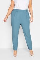 yours pantalones estrechos azul acero con doble pinza mujer curvy y tallas grandes yours