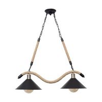 lampara de techo soga lumit 40w altura regulable cuerda negronatural o30x50-100 cm