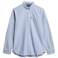 superdry camisa manga larga chemise manches longues essentials oxford bleu para hombre