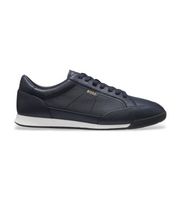 boss para hombre 50574126 zapatillas de piel nitan lowp azul marino 42 plano cordones casual