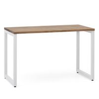 mesa de oficina 140x60x75cm blanca en madera maciza de pino acabado vintage estilo industrial box furniture